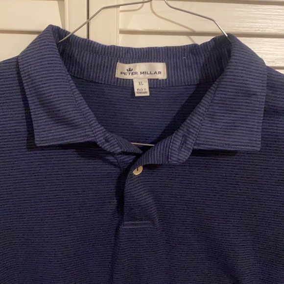 Navy Stripe Peter Millar Polo - Picture 2 of 4